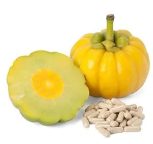 fruit et gélules de garcinia cambogia - coupe-faim et aide minceur