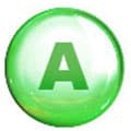 Cercle vert avec la lettre A au centre. Le fond est blanc Cercle vert avec la lettre A au centre. Le fond est blanc
