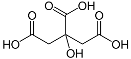 symbole molecule ahc acide hydroxycitrique sur fond transparent