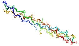 differentes molecules de plusieurs couleurs sur fond blan