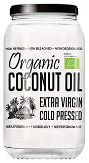 flacon d'huile de noix de coco biologique sur un fond blanc flacon d'huile de noix de coco biologique sur un fond blanc
