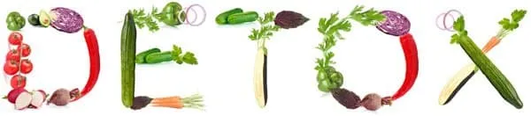 le mot detox ecrit avec des legumes multicolores - WeightWorld