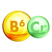 Balle jaune avec B6 et balle verte avec Cr - Vitamine et minéraux
