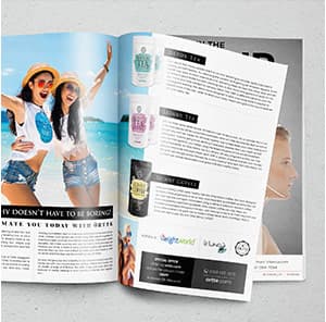 magazine qui fait la promotion du logo et des produits weightworld