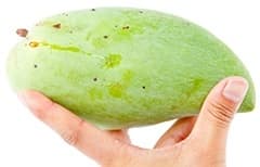 fruit vert posé sur une main sur un fond blanc - weightworld