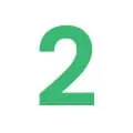 nombre numero 2 ecrit en vert sur un fond blanc - weightworldt