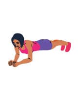 personnage féminin en train d'effectuer un gainage en planche personnage féminin en train d'effectuer un gainage en planche