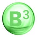 Une boule vert clair avec le texte B3 - vitamine B3 dedans