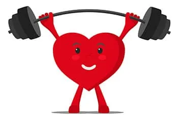 image d'un coeur rouge faisant de l'altérophilie - weightworld