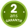 Logo de garantie de 2 ans indiquant que le circulateur est livré avec une garantie de 2 ans