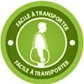 cercle vert avec une personne portant un circulateur pour montrer qu'il est facile à porter