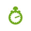 petite icone de chronometre verte sur un fond blanc