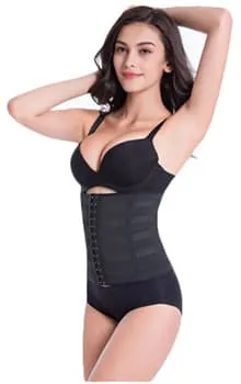 corset minceur en tissu noir pour homme et femme avec des sous vetements noirs