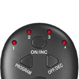 Télécommande noire du stimulateur abs 8 Pad avec lequel vous pouvez allumer et éteindre l'appareil et changer la position