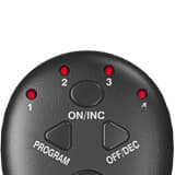 Télécommande noire du stimulateur abs 8 Pad avec lequel vous pouvez allumer et éteindre l'appareil et changer la position Télécommande noire du stimulateur abs 8 Pad avec lequel vous pouvez allumer et éteindre l'appareil et changer la position