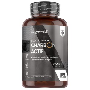 Charbon actif de WeightWorld en gélules avec doses de 2000 mg