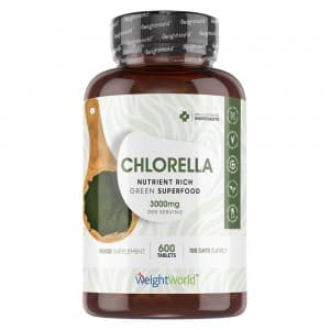 vue de face des comprimés d'algues bio chlorella de weightworlds vue de face des comprimés d'algues bio chlorella de weightworlds