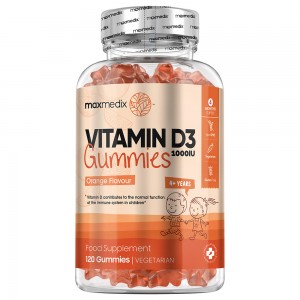 120 gummies de vitamine d3 pour enfants, saveur orange