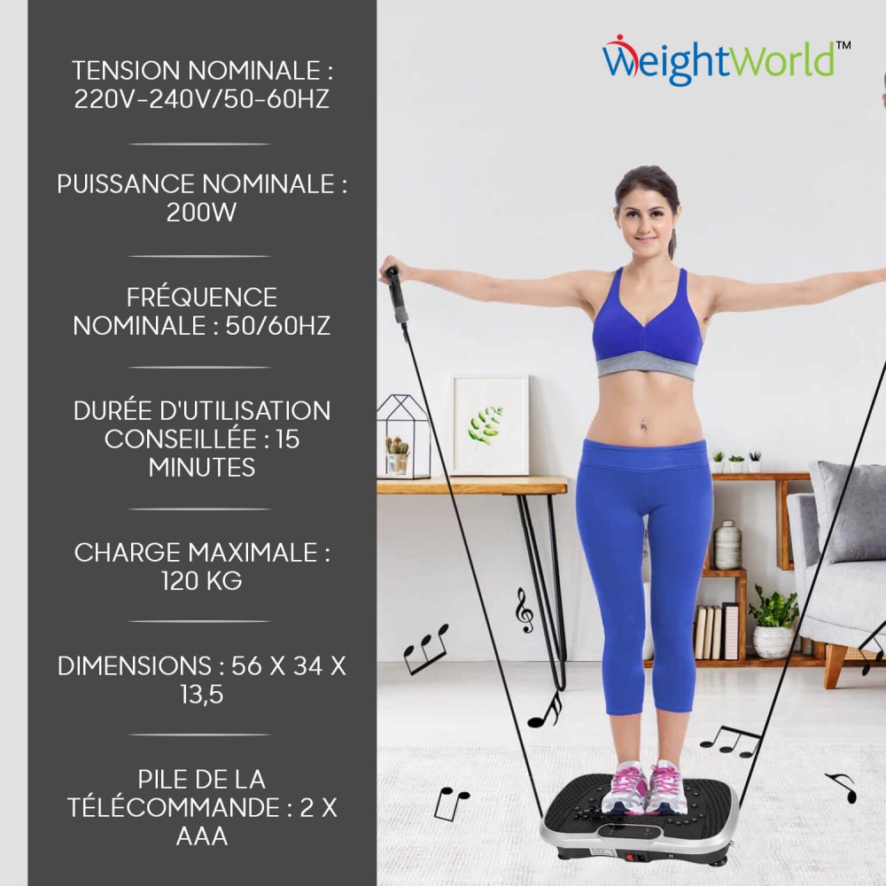 Plateforme Vibrante Entraînement à domicile WeightWorld