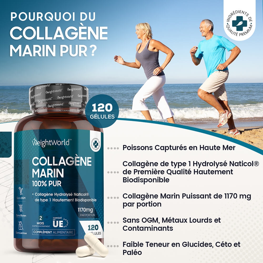 Collagène Marin Pur | 1170 mg Soin Anti-âge | WeightWorld