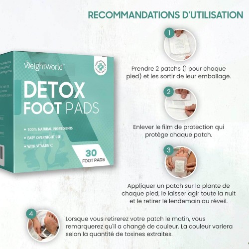 Patchs Detox pour les Pieds Cure naturelle de 15 jours WeightWorld