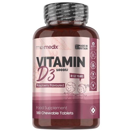 Vitamine D3 pour enfants en comprimés à croquer | complément alimentaire pour prendre soin des os & articulations et stimuler naturellement l’immunité