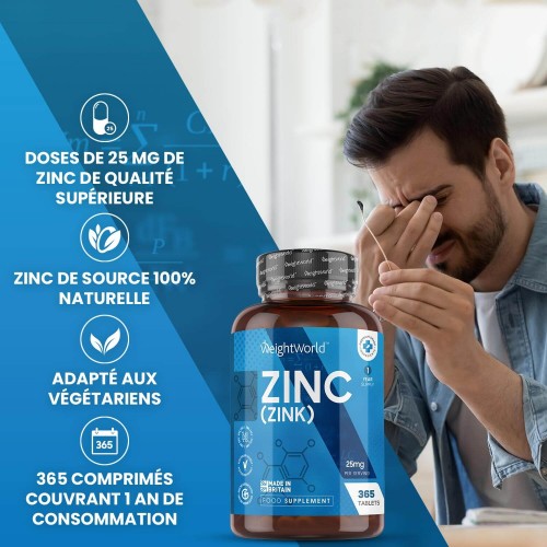 Comprimés de Zinc Complément pour booster l’immunité WeightWorld
