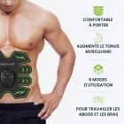 8 électrodes avec télécommande pour muscler les abdos