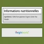 Informations nutritionnelles du thé matcha en poudre organique