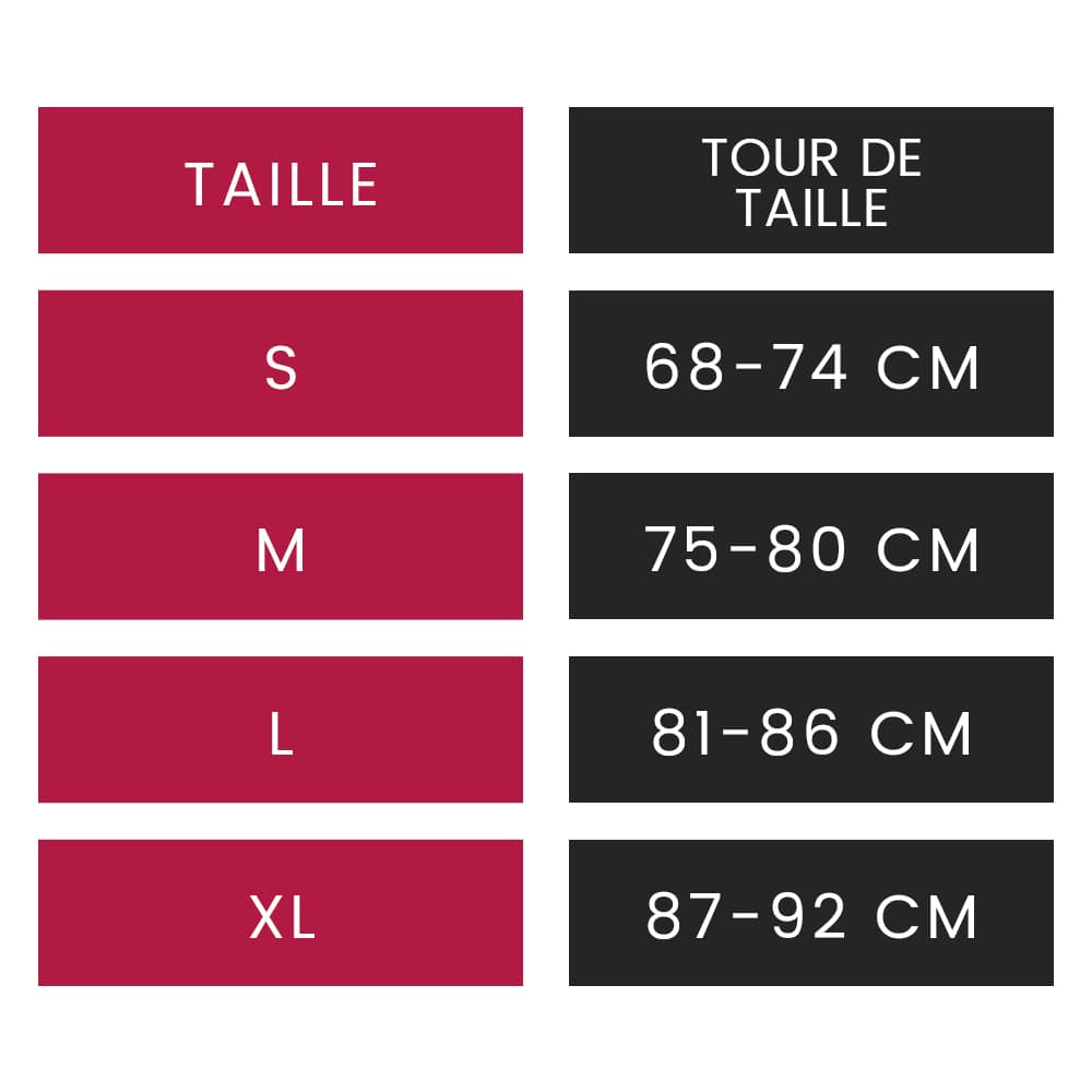 guide tailles corset minceur
