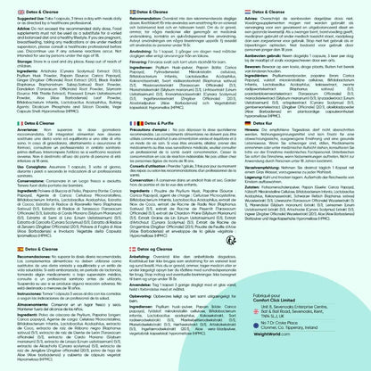 Notice avec ingrédients, conseils d’utilisation, recommandations et précautions