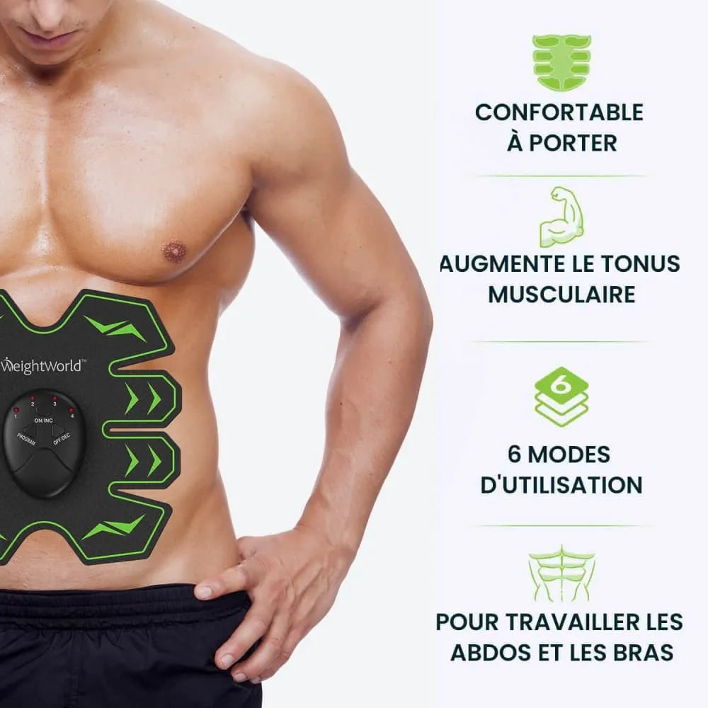 8 électrodes avec télécommande pour muscler les abdos