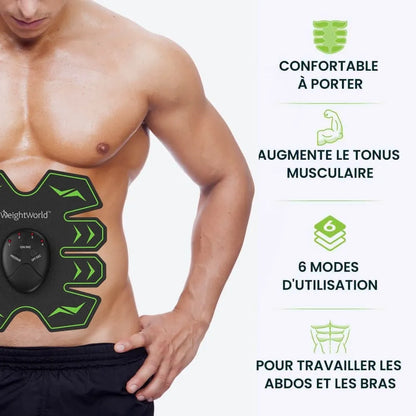 8 électrodes avec télécommande pour muscler les abdos