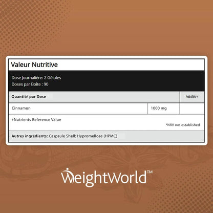 Informations nutritionnelles de la Cannelle de Ceylan Bio
