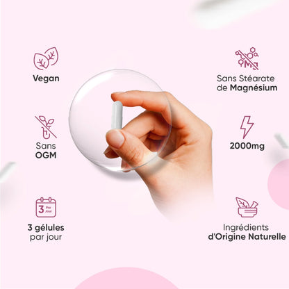 Gélules de D-Mannose vegan, sans OGM, 2000 mg, 3 gélules par jour