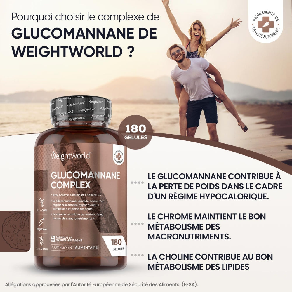 180 Gélules de Konjac pour la perte de poids