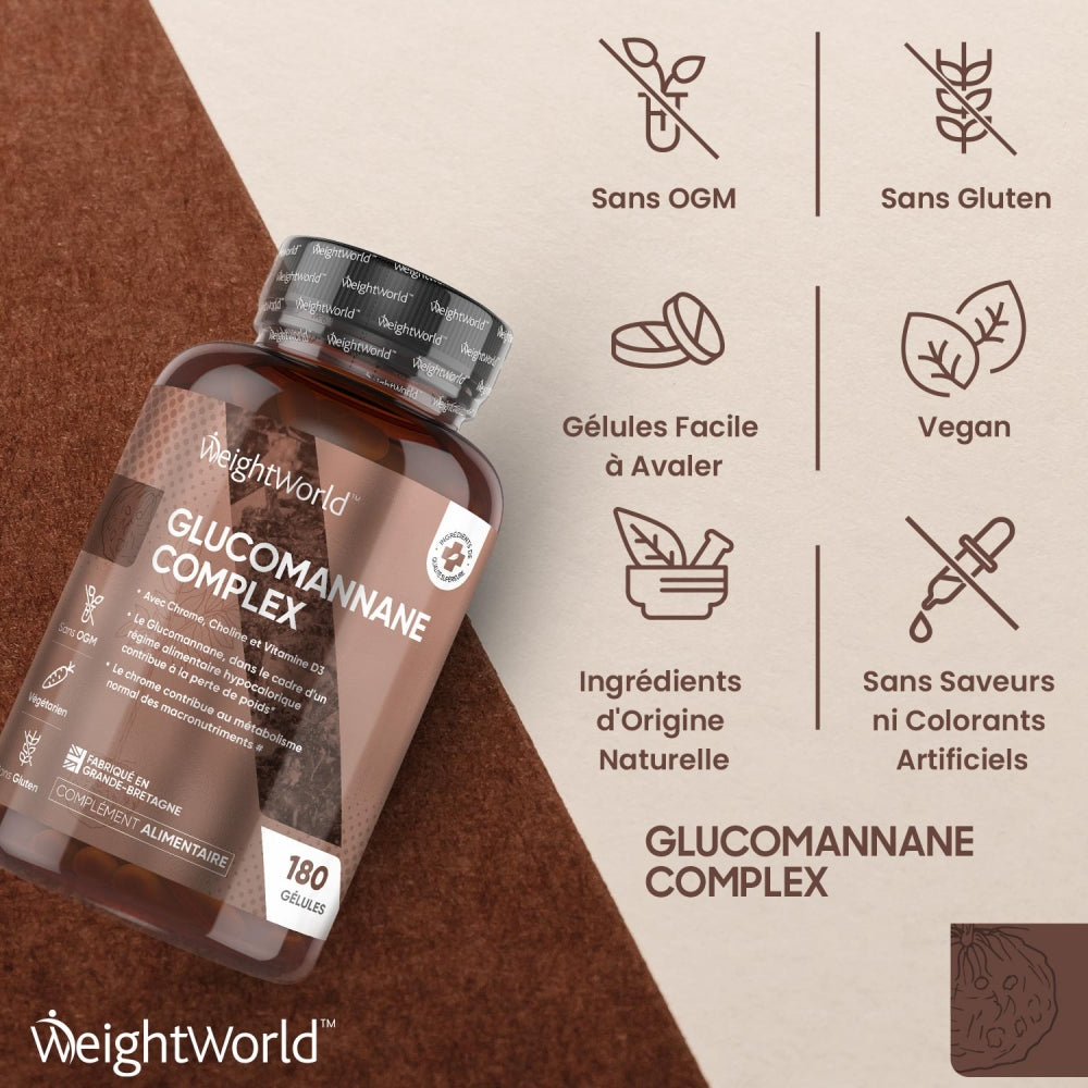 Glucomannane Complex, sans OGM, gluten ou additifs