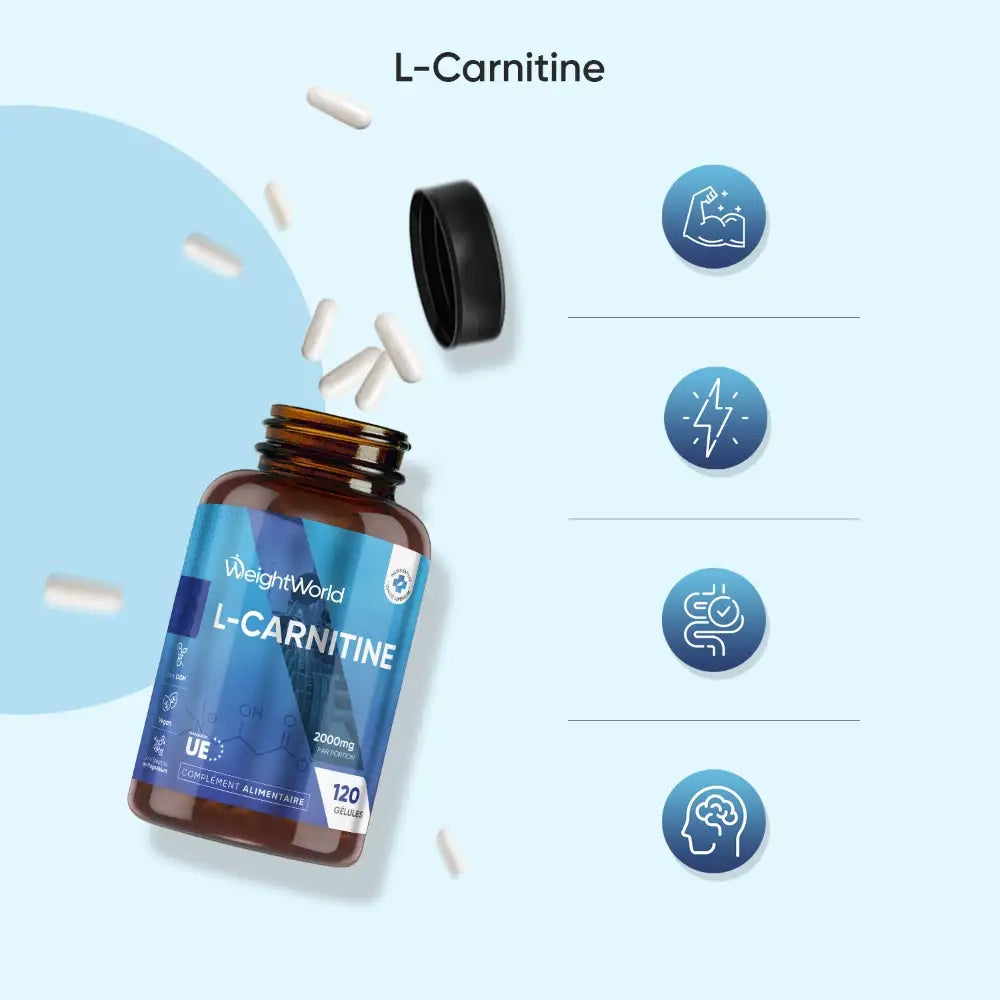L-Carnitine 2000mg Mtabolisme, Sport & nergie | WeightWorld L-Carnitine 2000mg Mtabolisme, Sport & nergie | WeightWorld