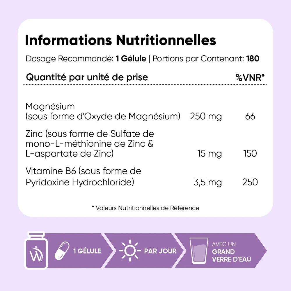 Magnésium avec Zinc Aspartate + Vitamine B6