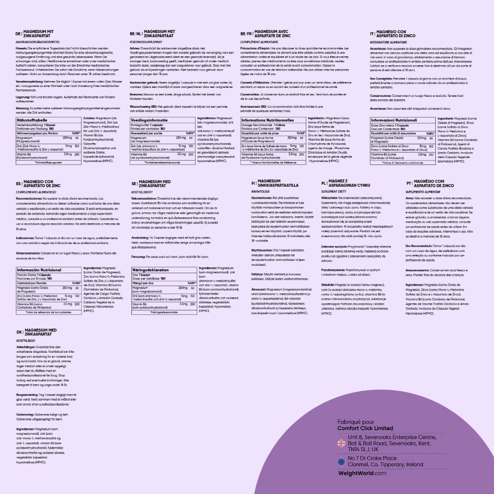 Magnésium avec Zinc Aspartate + Vitamine B6