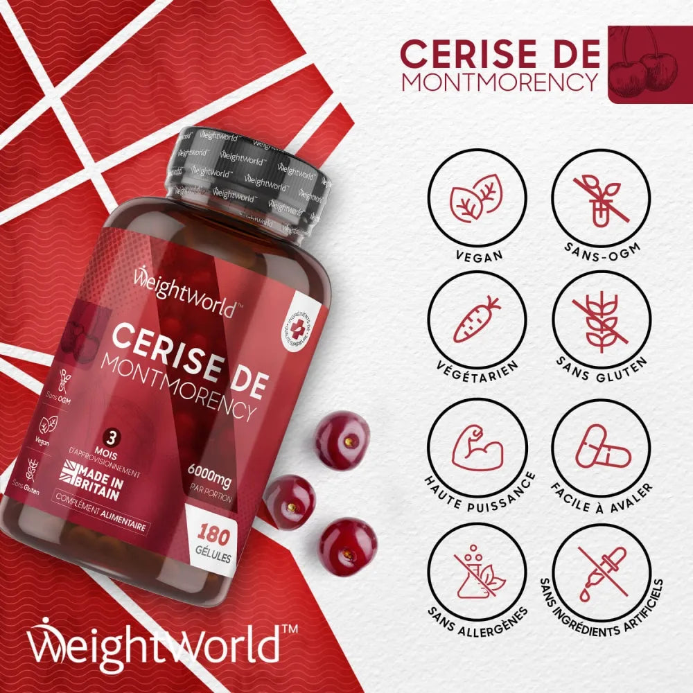 Cerise de Montmorency pure et 100% naturelle, sans OGM ni allergènes