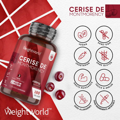 Cerise de Montmorency pure et 100% naturelle, sans OGM ni allergènes