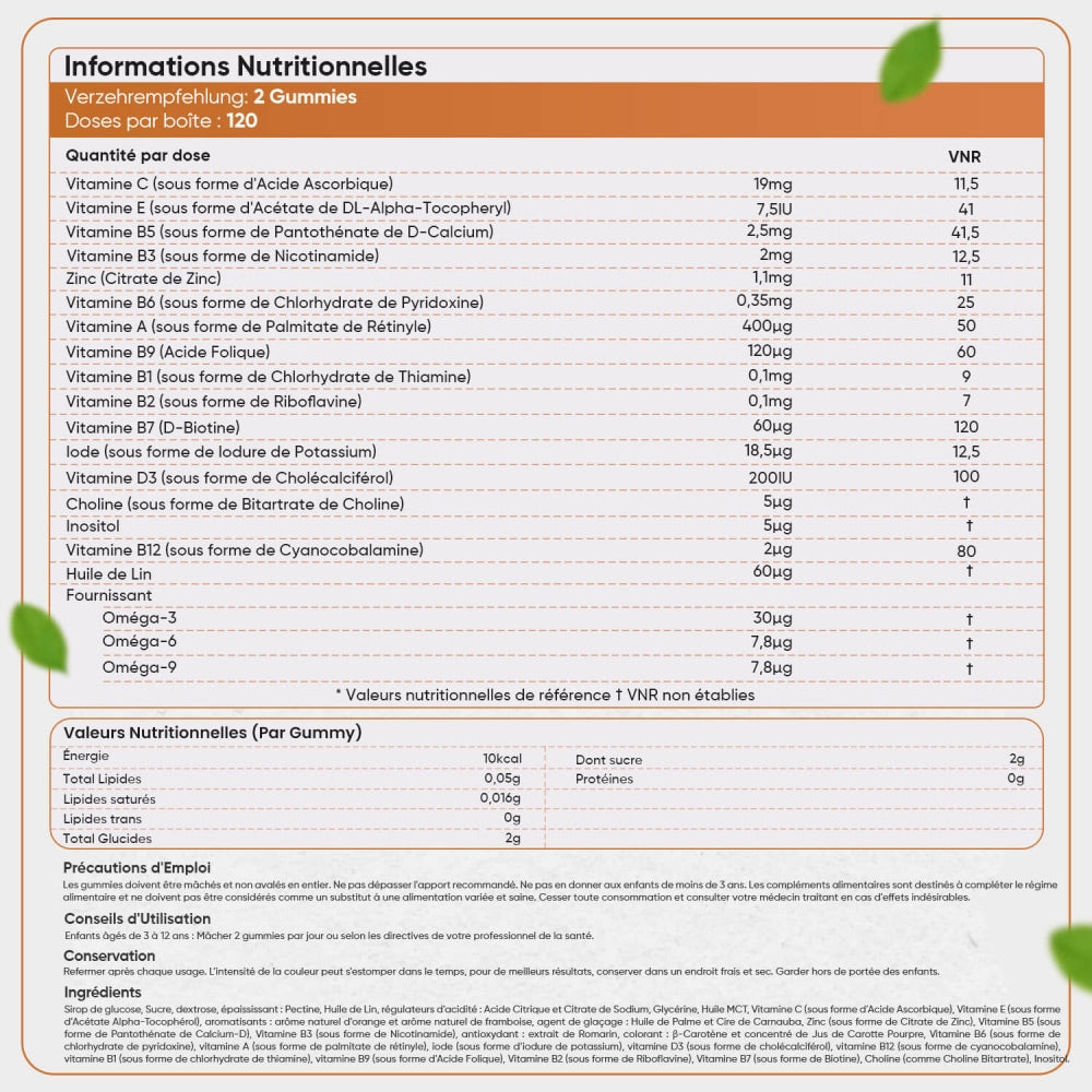 Informations nutritionnelles