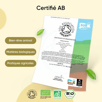 Certificat Bio AB pour Fenugrec biologique, document Soil Organic avec feuilles
