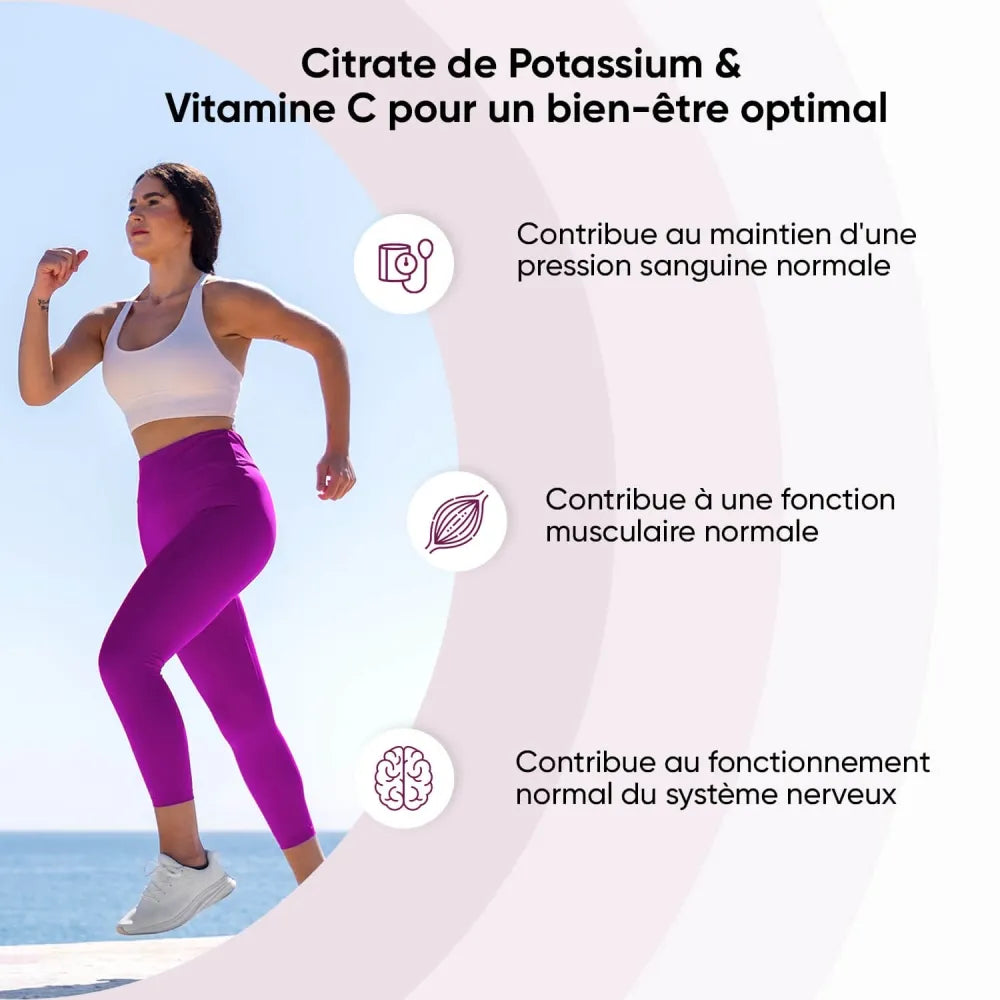Complément avec potassium et vitamine C pour le fonctions circulatoires, musculaires et nerveuses