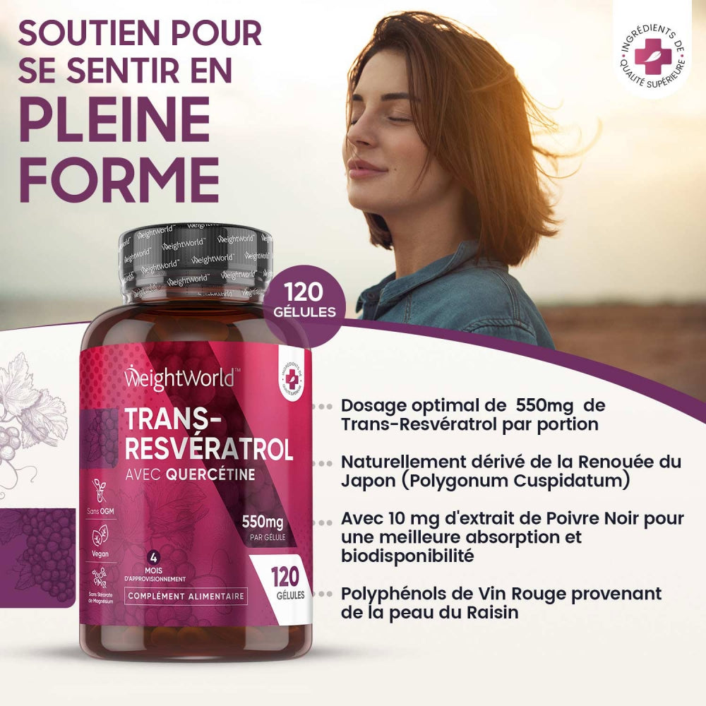 Doses de 550 mg dérivé de la renouée et avec la quercétine