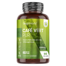 Bouteille WeightWorld « Café vert pur », vert foncé, couvercle noir, 90 gélules