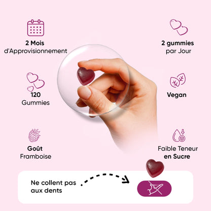 Gummies en forme de coeur : main tenant un gummy pour Ashwagandha WeightWorld