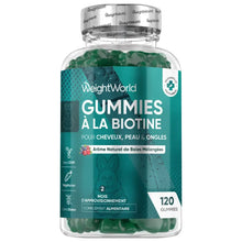 Bocal de gummies à la biotine WeightWorld, 120 gummies