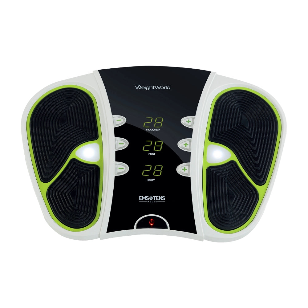 Circulateur WeightWorld noir et blanc, panneau à affichage et boutons verts